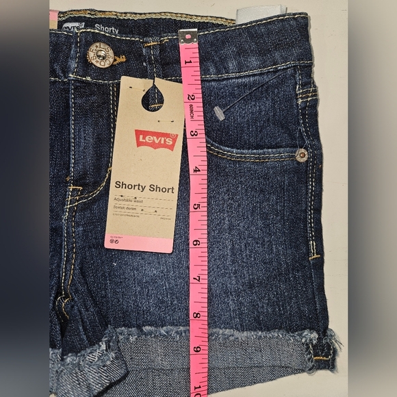 Levi's Blue Denim Shorts with Cuffed Hem - Picture 3 of 5